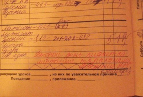 Весёлые записи в школьных дневниках и тетрадках (27 фото)