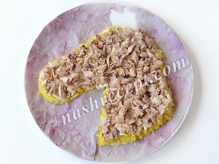     - salat loshad sloy kuritsy