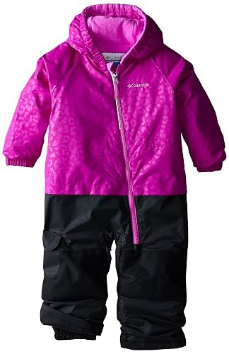 Columbia Little Girls' Toddler Little Dude Suit, Bright Plum Cheetah/Foxglove, 2T