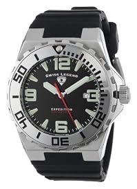 Swiss Legend Men's 10008-01SET "Expedition" Stainless Steel, Black Silicone, and Black Dial Watch Set